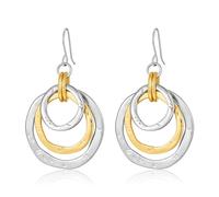 TOVABA Orecchini Donna Oro Argento Orecchini Pendenti a Cerchio Bicolore in Stile Moderno, Antiallergici, Regalo Elegante per Donna, Accessorio Raffinato