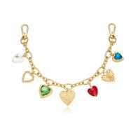 TOVABA Simpatici ciondoli per borse a forma di cuore con ciliegia, portachiavi a catena con ciliegia, ciondolo a forma di cuore per borse, accessori regalo