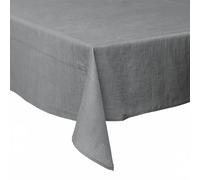 Tovaglia 140x180 cm antimacchia, effetto lino, 8 posti tavola, grigio, Solid Sibilla