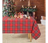 Tovaglia a quadri di bufalo, tovaglia natalizia rettangolare, per feste in campagna, decorazione per tavolo da pranzo (rosso, 145 x 305 cm)