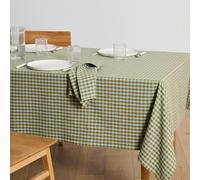 Tovaglia a quadri in cotone tinto filo, BETHANY BICOLORE Verde 150 x 300 cm