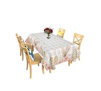 Tovaglia A Rettangolare Happy Easter Bunny Ears Eggs Spring Flower Plaid Tovaglia Antimacchia Esterno Copritavolo Pranzo, Per Feste, Banchetti, Fidanzamento, 137x183cm