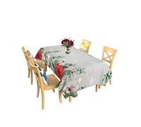 Tovaglia A Rettangolare Merry Christmas Poinsettia Xmas Snowflake Eucalyptus Tovaglia Per Feste Decorazione Impermeabile Tablecloth, Per Fidanzamento, Natale, Cucina, 137x183cm