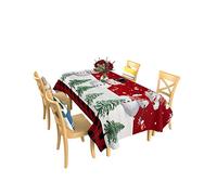 Tovaglia A Rettangolare Merry Christmas Snowman Snowflake Xmas Tree Snow Tovaglia Antimacchia Decorazione Impermeabile Tablecloth, Per Picnic, Natale, Feste, 137x183cm