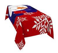Tovaglia A Rettangolare Merry Christmas Snowman Xmas Snowflake Tovaglia Antimacchia Morbido Copritavolo Pranzo, Per Natale, Picnic, Cucina, 137x183cm