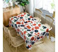 Tovaglia Antimacchia 140x180 Strisce Rosse Verde Copritavolo Rettangolare Impermeabile Riusabile Poliestere Lavabile Tovaglie Antimacchia Ristorante Copri Tavolo Cucina
