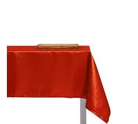 Tovaglia Antimacchia di Natale Rettangolare o Rotonda Tessuto Brillantini con Lurex più Colori e Misure, Tovaglia Natalizia Resistente Alle Macchie (10/12 POSTI 140x230 cm, Rosso/Glitter)