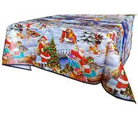 Tovaglia antimacchia plastificata rettangolare 120x160cm addobbi natalizi copritavolo Natale cucina arredamento casa - fantasia spedita random