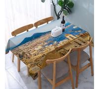 Tovaglia Antimacchia Rettangolare,Città di Napoli con il Vesuvio al tramonto, Cam,Tovaglie Impermeabile Lavabile Poliestere,Copritavolo per Cucina,Feste,Matrimoni,Soggiorno,Picnic e Giardini 137x183cm