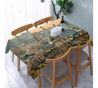 Tovaglia Antimacchia Rettangolare,Città, vista di Roma da Castel Sant'Angelo Punt,Tovaglie Impermeabile Lavabile Poliestere,Copritavolo per Cucina,Feste,Matrimoni,Soggiorno,Picnic e Giardini 137x183cm