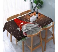 Tovaglia Antimacchia Rettangolare,Gnomo carino Elfi del folklore natalizio alla m,Tovaglie Impermeabile Lavabile Poliestere,Copritavolo per Cucina,Feste,Matrimoni,Soggiorno,Picnic e Giardini 137x183cm