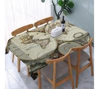 Tovaglia Antimacchia Rettangolare,Mappa del globo del vecchio mondo Antico storic,Tovaglie Impermeabile Lavabile Poliestere,Copritavolo per Cucina,Feste,Matrimoni,Soggiorno,Picnic e Giardini 137x183cm