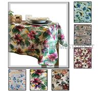 Tovaglia antimacchia x12 Fiorata esotica foglie idrorepellente Splash MIRABELL c
