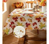 Tovaglia autunnale con foglie d'acero, impermeabile e resistente all'olio, per l'autunno, il giorno del Ringraziamento, resistente alle intemperie (100 x 140 cm)