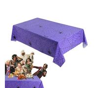 Tovaglia con ragnatela di Halloween, runner per decorazioni di Halloween - Copritavolo con ragnatela gotica,53,9x107,8 pollici Decorazioni di Runner Spider Web Copritavolo per pranzo, comple