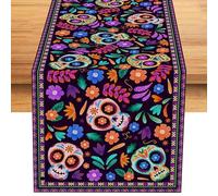 Tovaglia con scheletro messicano, morbide e decorative messicane, forniture per feste a tema, riutilizzabili, decorazioni per altare del giorno dei morti, decorazioni per la casa e la tavola