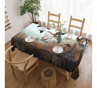 Tovaglia con stampa di caccia che vola selvaggia, antimacchia e resistente alle pieghe, lavabile, tovaglia rettangolare per cucina, sala da pranzo, feste, decorazione per la casa, 140 x 180 cm
