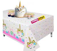 Tovaglia con unicorno, set di 2 tovaglie per feste di compleanno, extra large, 274,3 x 137,2 cm, usa e getta, per feste e decorazioni per baby shower a tema unicorno e unicorno