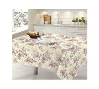 Tovaglia Copritavolo In Tessuto Panama Disegno Marta Colore Grigio Modello O.B.