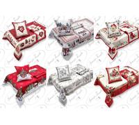 Tovaglia Copritavolo o Runner o Cuscino Arredo Lurex Buon Natale Gobelin Jaquard