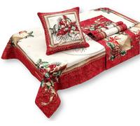Tovaglia Copritavolo o Runner o Cuscino Arredo Lurex Buon Natale Gobelin Jaquard