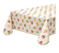 Tovaglia Cotone Plastificato Cucina Antimacchia Bordata Moderna Lettere & Frutta