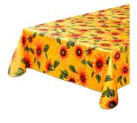 Tovaglia cucina antimacchia bordata cotone plastificato copri tavolo girasoli