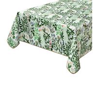 Tovaglia Cucina Antimacchia Bordata Cotone Plastificato Fiori Design Botanico