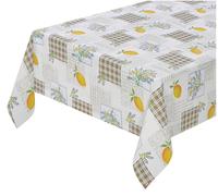emmevi Tovaglia Cucina Antimacchia Limone Plastificata Effetto Tessuto Su Misura Mod.POESIA 140x200 DIS_23