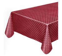 Tovaglia cucina antimacchia pois cuori bordata cotone plastificata resistente