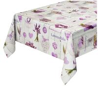 emmevi Tovaglia Cucina Antimacchia Tela Cerata Casa Shabby Chic Lavanda Legno Bianco MOD.Favola 278 140X280