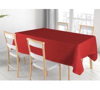 BIANCHERIAWEB Tovaglia Cucina Soggiorno in Cotone con Orlo A Giorno in Tinta Unita Ajour 140x300cm Rosso