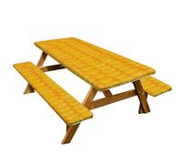 Tovaglia da campeggio, set da 3 pezzi, 1,8 m, design antivento e materiale a prova di pieghe, con elastico tutto intorno (colore 01)