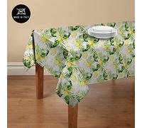 Tovaglia da cucina con stampa digitale, 100% Made in Italy, Tovaglia antiscivolo per sala da pranzo, lavabile e antimacchia, Modello Maiolica - Rosate, cm 240x140
