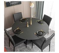 Tovaglia da Esterno in Pelle per Tavolo Rotondo, Tovaglia Antimacchia Impermeabile Anti-olio Antiscivolo Tappetino Proteggi Tavolo da Pranzo, Copritavolo Rotondo in Ecopelle, (135 cm,Dark Gray)