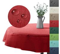 Tovaglia da giardino, impermeabile, resistente alle intemperie, antiscivolo, lavabile, in morbida schiuma per giardino, balcone, campeggio, feste, tavolo tipo 883, rosso, 160 x 220 cm, ovale