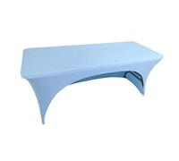 Tovaglia da matrimonio in spandex rettangolare, con un lato aperto, per feste degli ospiti, design accattivante e durevole, colore azzurro cielo, dimensioni 243x74x76 cm.