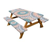 Tovaglia da picnic con copertura per panchina, telo da picnic impermeabile da campeggio da picnic con bordo elastico per attrezzatura da campeggio