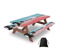 Tovaglia da picnic con stampa Torre Eiffel, 183 cm, con copertura per panche, impermeabile, elastica, set per esterni