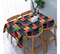 Tovaglia da pranzo rettangolare con simpatici gatti dei cartoni animati, 54"x72", impermeabile, decorazione per la casa