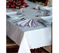 Tovaglia da tavola Dama Rettangolare per 18 posti - Copritavolo Cotone 140 x 360 cm in Fiandra Damasco di Puro Cotone 100% - Manifattura Italiana per Una Stanza da Pranzo Elegante