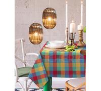 TOVAGLIA DA TAVOLO CON TOVAGLIOLI IN COTONE TINTO IN FILO DIS. VICHY MULTICOLORE