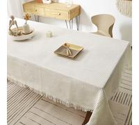 Tovaglia Decorativa Riutilizzabile Da Giardino,Tovaglia Rettangolare Non Stirabile A Nido D'ape, Tinta Unita,Parapolvere For Comodino,Tavolino,Cucina,Banchetto(White,51.2x70.9in)