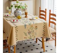Tovaglia Decorativa Spessa Rettangolare In Tessuto Etnico Rustico Jacquard, Lavabile E Riutilizzabile For Sala Da Pranzo, Giardino, Tavolino, Porta TV, Picnic(Flowers,39.4x63in)