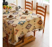 Tovaglia Decorativa Spessa Rettangolare In Tessuto Etnico Rustico Jacquard, Lavabile E Riutilizzabile For Sala Da Pranzo, Giardino, Tavolino, Porta TV, Picnic(Irregular Graphics,39.4x63in)