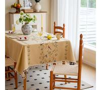 Tovaglia Decorativa Spessa Rettangolare In Tessuto Etnico Rustico Jacquard, Lavabile E Riutilizzabile For Sala Da Pranzo, Giardino, Tavolino, Porta TV, Picnic(Birds,23.6x23.6in)