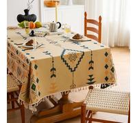 Tovaglia Decorativa Spessa Rettangolare In Tessuto Etnico Rustico Jacquard, Lavabile E Riutilizzabile For Sala Da Pranzo, Giardino, Tavolino, Porta TV, Picnic(Squares,23.6x23.6in)