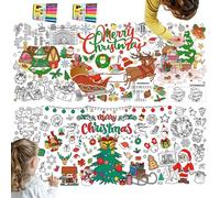 Tovaglia di Carta da Colorare, 2 Tovaglia di Carta da Colorare Natale, 182x78cm Tovaglia Carta Colorare Natale, Gigante Carta Tovaglia da Colorare, Decorazioni per la tavola di Natale, Regalo Natale
