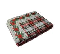 Tovaglia di Natale Rettangolare Tartan Scozzese con Balza Decorata, Tovaglia Natalizia Disponibile in Misure, Linea Collezione Cucina Natalizia (6/8 POSTI 140x180 cm, Wien)