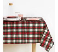 Tovaglia di Natale Rettangolare Tessuto Tinto Filo Lurex Tartan Prodotta In Italia, Tovaglia Natalizia Made In Italy, Fantasia Scozzese Disponibile in più Colori e Misure (Bianco, Runner 45x135 cm)